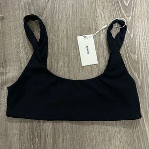 Women Mikoh swimwear bikini top ribbed black medium new with tags $124